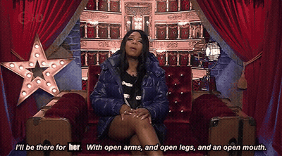 Woman Sitting Crossed Legs Saying Ill Be There GIF