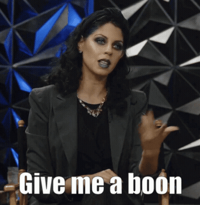 Woman Sitting In A Chair Give Me A Boon GIF