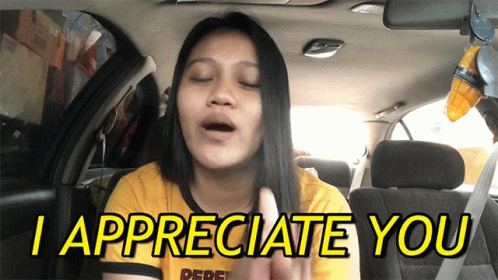 Woman Sitting In Car I Appreciate You GIF