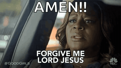 Woman Sitting In Car Saying Amen Forgive Me Lord Jesus GIF