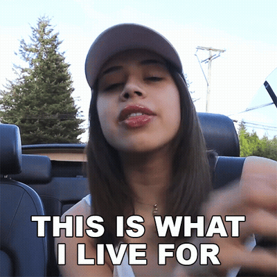 Woman Sitting In Car This Is What I Live For GIF