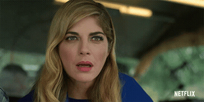 Woman Sitting In Car With Netflix Logo GIF