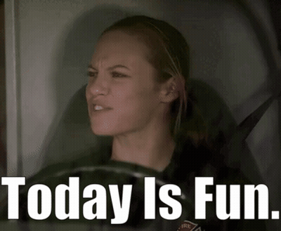 Woman Sitting In Car With Today Is Fun GIF