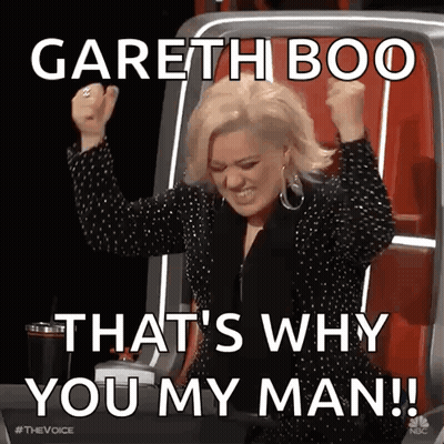 Woman Sitting In Chair Arms Up Saying That's Why You're My Man GIF