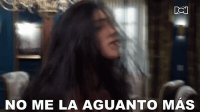 Woman Sitting In Chair Hair Blowing Saying No Me La Aguanto Más GIF