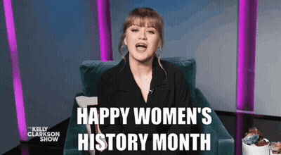 Woman Sitting In Chair Happy Women's History Month GIF