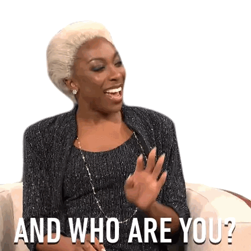 Woman Sitting In Chair Saying And Who Are You Sticker