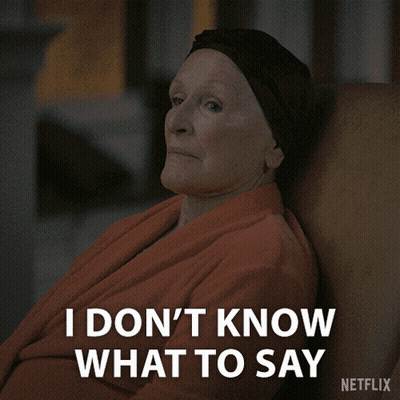 Woman Sitting In Chair Saying I Don't Know What To Say GIF