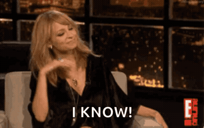 Woman Sitting In Chair Saying I Know GIF