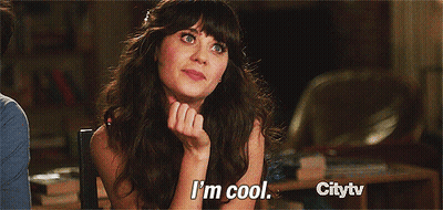 Woman Sitting In Chair Saying Im Cool GIF