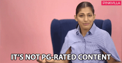 Woman Sitting In Chair Saying It's Not PG-Rated Content GIF