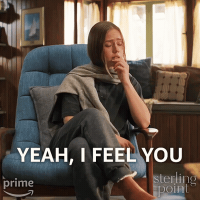 Woman Sitting In Chair Saying Yeah I Feel You GIF