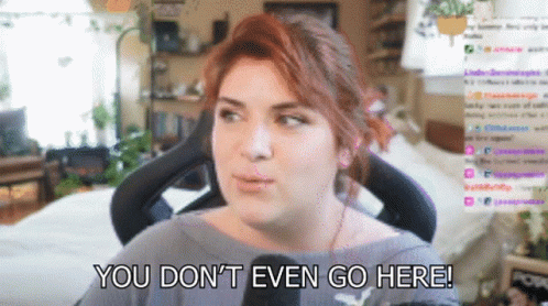 Woman Sitting In Chair Saying You Don't Even Go Here GIF