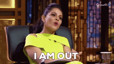 Woman Sitting In Chair Says I Am Out GIF