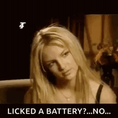 Woman Sitting In Chair Says Licked A Battery No GIF