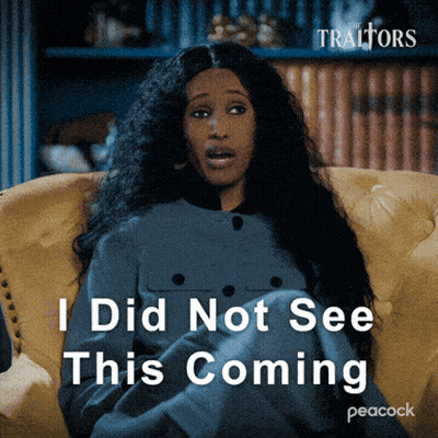Woman Sitting In Chair Shocked I Did Not See This Coming GIF