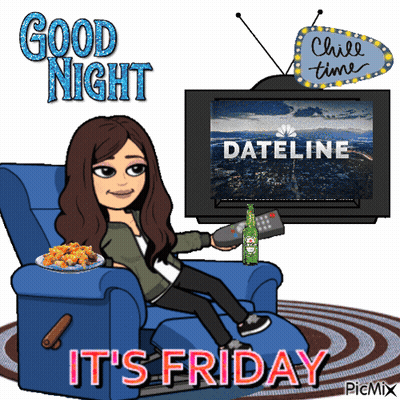 Woman Sitting In Chair Watching Dateline On TV GIF