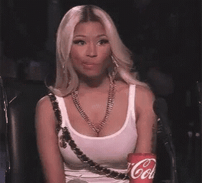 Woman Sitting In Chair With Coca Cola Can GIF