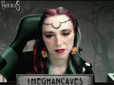 Woman Sitting In Chair With Meghancaves GIF