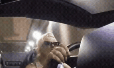 Woman Sitting In Driver Seat Talking On Cell Phone GIF