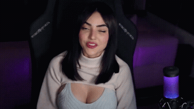 Woman Sitting In DXRacer Chair GIF