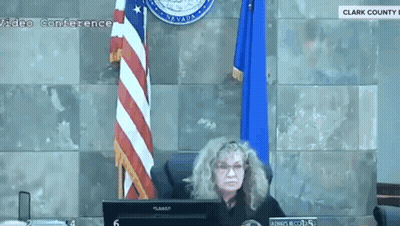 Woman Sitting In Front Of Computer Saying Clark County GIF
