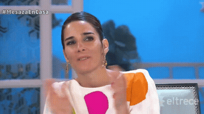 Woman Sitting In Front Of Mesaza En Casa Screen GIF