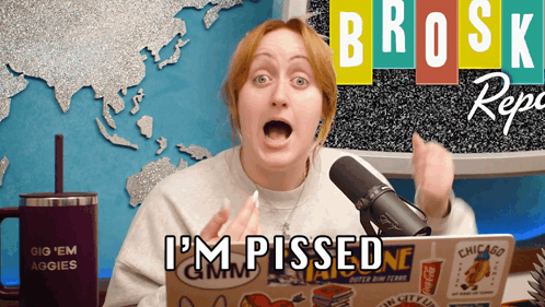 Woman Sitting In Front Of Microphone With Im Pissed GIF