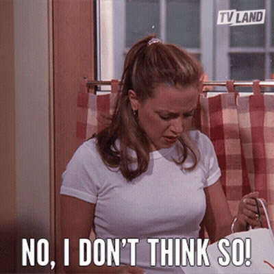 Woman Sitting In Front Of Window Saying No I Don't Think So GIF