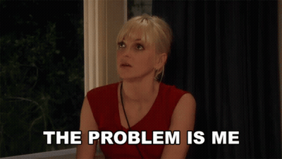 Woman Sitting In Front Of Window Saying The Problem Is Me GIF