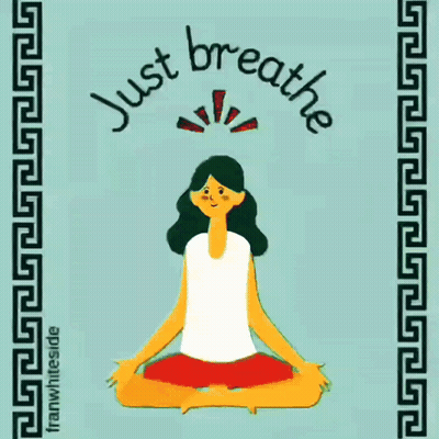 Woman Sitting In Lotus Position Just Breathe GIF