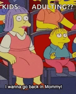 Woman Sitting Next To Boy Saying I Wanna Go Back In Mommy GIF