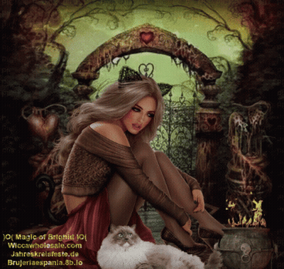 Woman Sitting Next To Cat Magic Of Brightal GIF