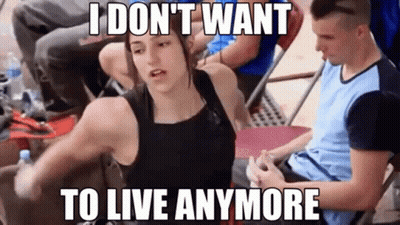 Woman Sitting Next To Man Saying I Don't Want To Live Anymore GIF