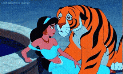 Woman Sitting Next To Tiger Finding Childhood Tumblr GIF