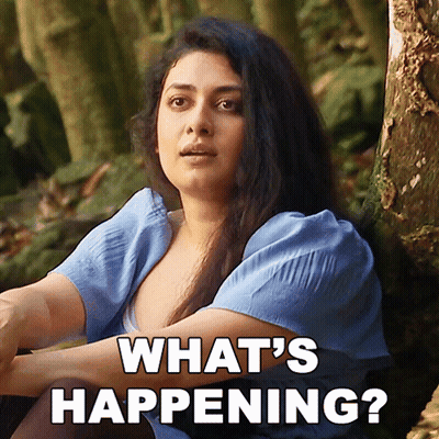 Woman Sitting Next To Tree Saying What's Happening GIF