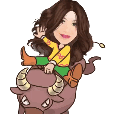 Woman Sitting On Back Of Bull Sticker