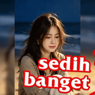 Woman Sitting On Beach Sedih Banget GIF
