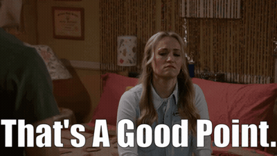 Woman Sitting On Bed That's A Good Point GIF