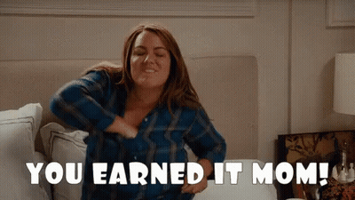 Woman Sitting On Bed You Earned It Mom GIF