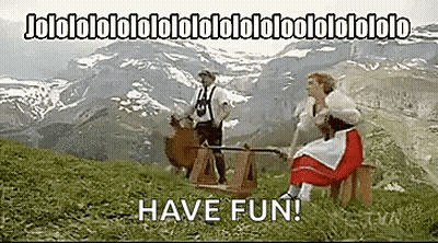 Woman Sitting On Bench While Man Rides Horse GIF