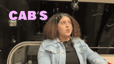 Woman Sitting On Bus With Cab GIF