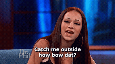 Woman Sitting On Couch Catch Me Outside How Bow Dat GIF