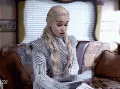 Woman Sitting On Couch Maze GIF