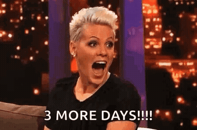Woman Sitting On Couch Saying 3 More Days GIF