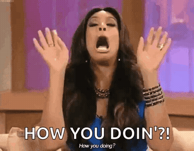 Woman Sitting On Couch Saying How You Doin GIF