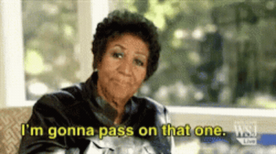 Woman Sitting On Couch Saying I'm Gonna Pass On That One GIF
