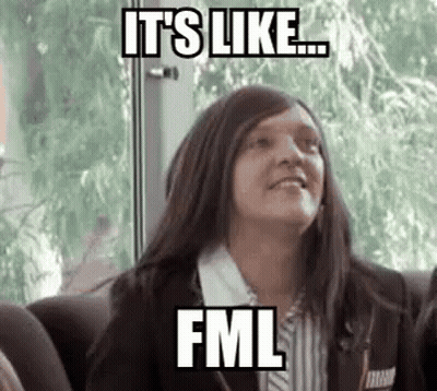 Woman Sitting On Couch Saying It's Like ... FML GIF