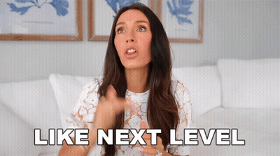 Woman Sitting On Couch Saying Like Next Level GIF