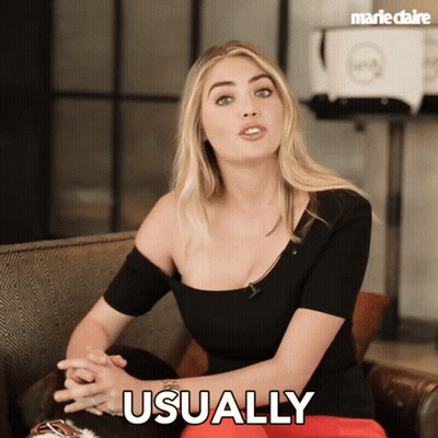 Woman Sitting On Couch Saying Usually GIF